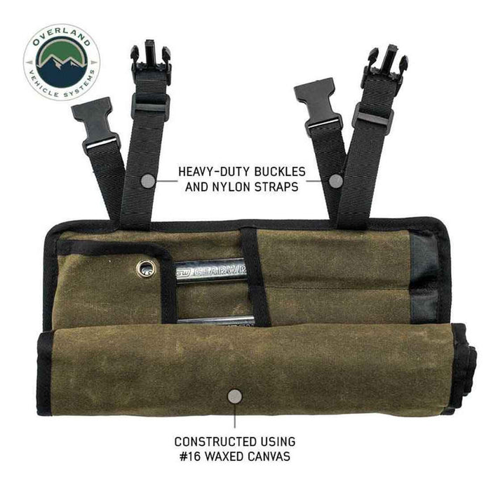 OVS Wrench Tool Roll - #16 Waxed Canvas Storage, 24 slots