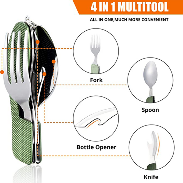 4x4 Colorado 4 in 1 Camping Utensil - Fork, Spoon, Knife, Bottle Opener