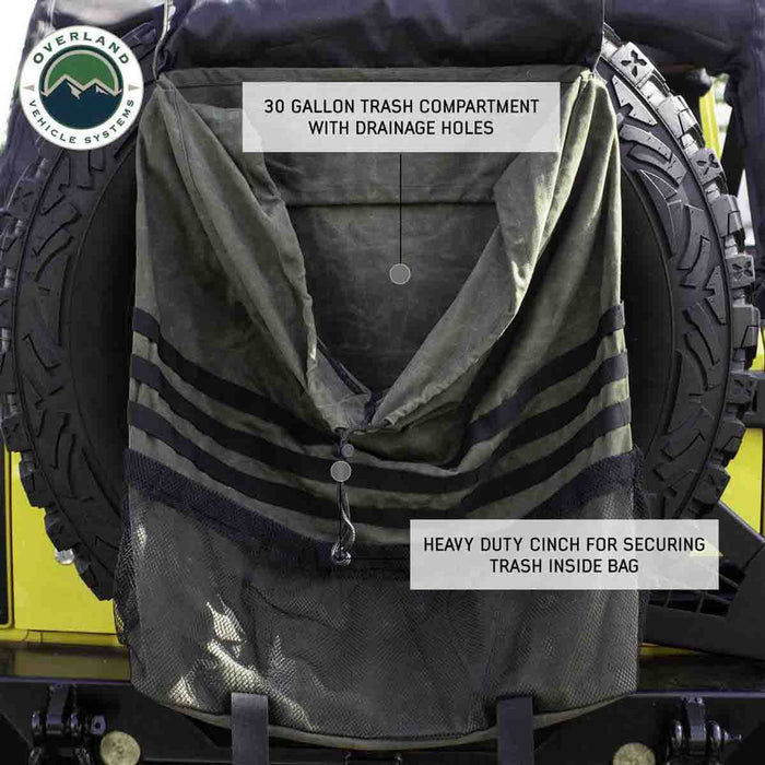 OVS Extra Large Trash Bag Tire Mount - #16 Waxed Canvas Universal