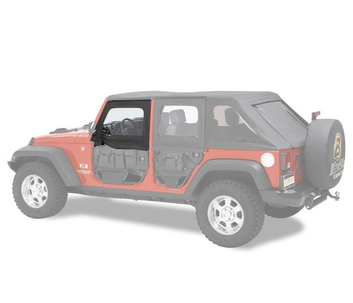 BesTop HighRock 4x4 Element Upper Fabric Half Doors For 2007-2018 Jeep Wrangler JK