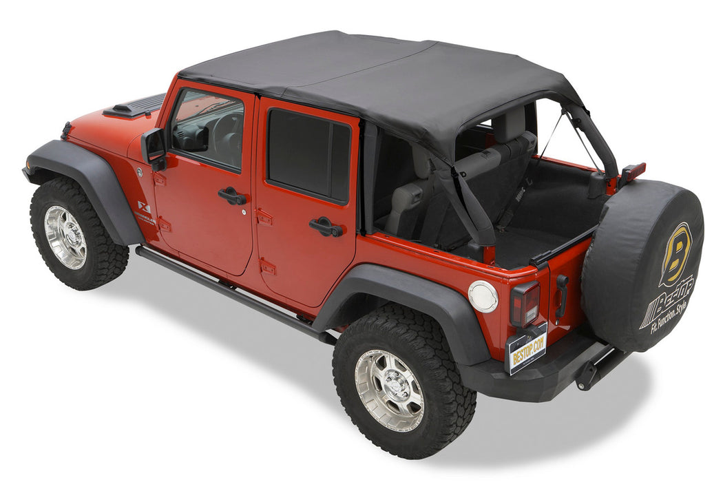 BesTop Header Extended Safari Style Bikini Top For 2010-18 Jeep Wrangler JK