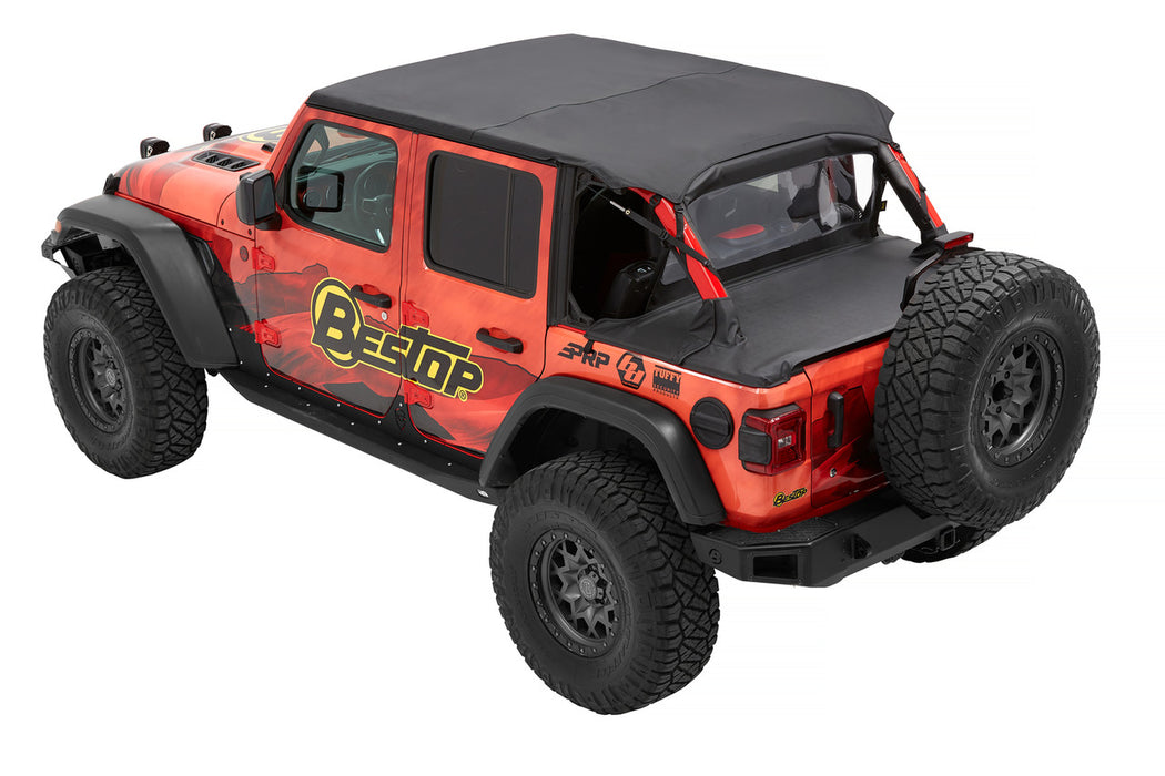 BesTop Header Extended Safari Cable Style Bikini Top For 2018-2023 Jeep Wrangler JL