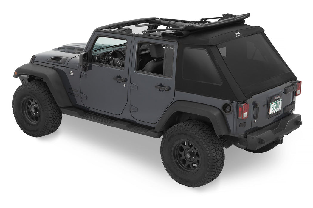 BesTop Jeep Trektop Glide Slantback Soft Top For 2007-18 Jeep Wrangler JK