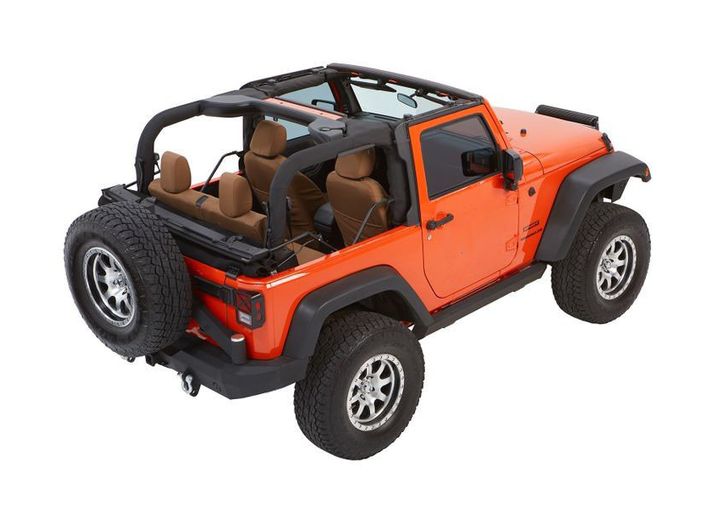 BesTop Jeep Trektop Glide Slantback Soft Top For 2007-18 Jeep Wrangler JK