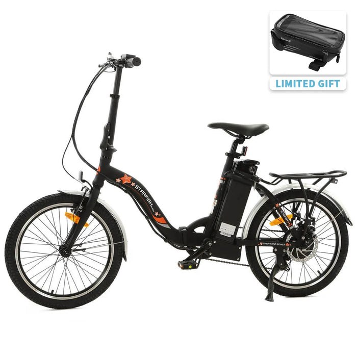 ECOTRIC BIKES UL Certified Starfish 20" Portable and Folding Electric Bike