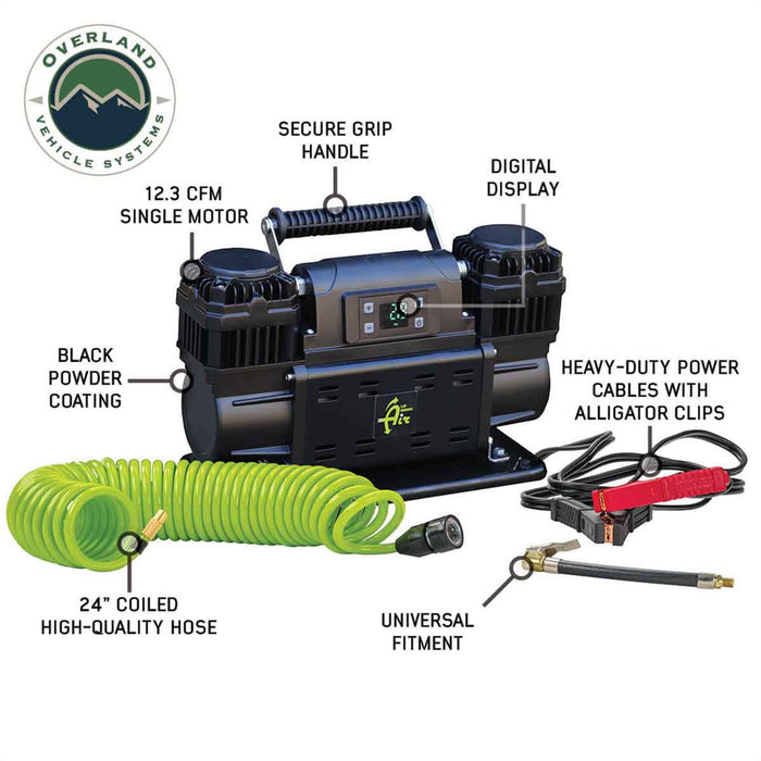 Up Down Air EGOI Portable Single/Dual Motor Air Compressor System With Control Panel, Storage Bag, Hose & Attachments