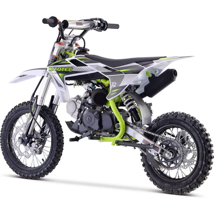 MotoTec X2 110cc 4-Stroke Gas Dirt Bike Green