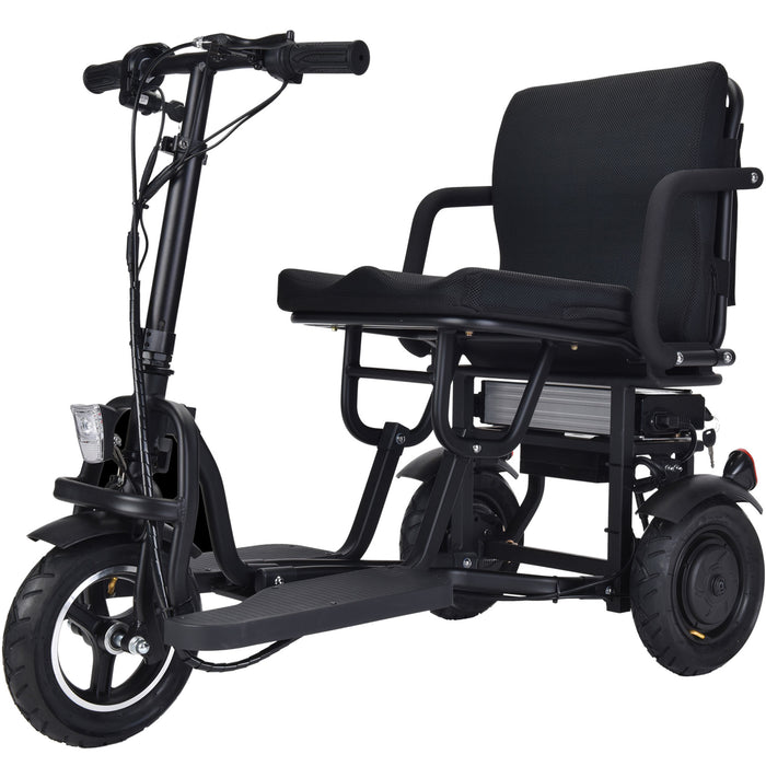 MotoTec Folding Mobility Electric Trike 48v 700w Dual Motor Lithium Black