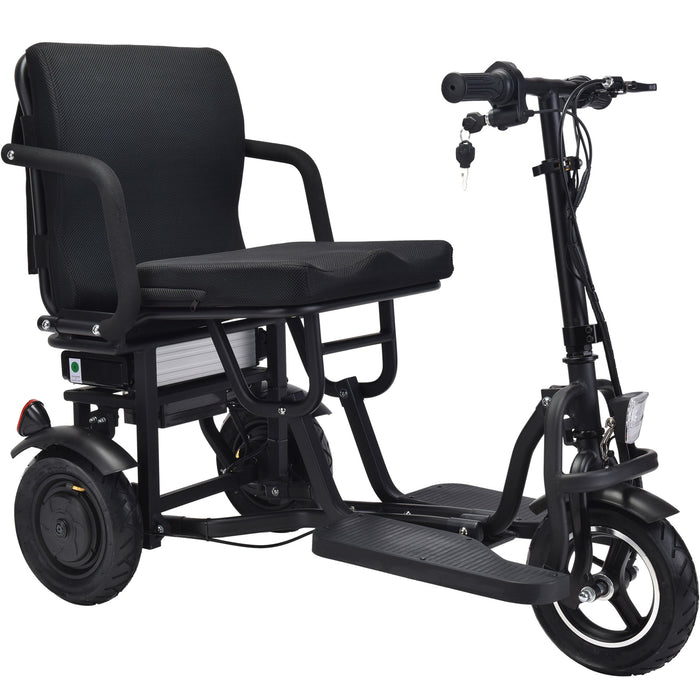 MotoTec Folding Mobility Electric Trike 48v 700w Dual Motor Lithium Black