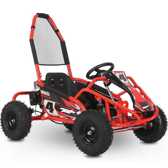 MotoTec Mud Monster Kids Gas Powered 98cc Go Kart Full Suspension