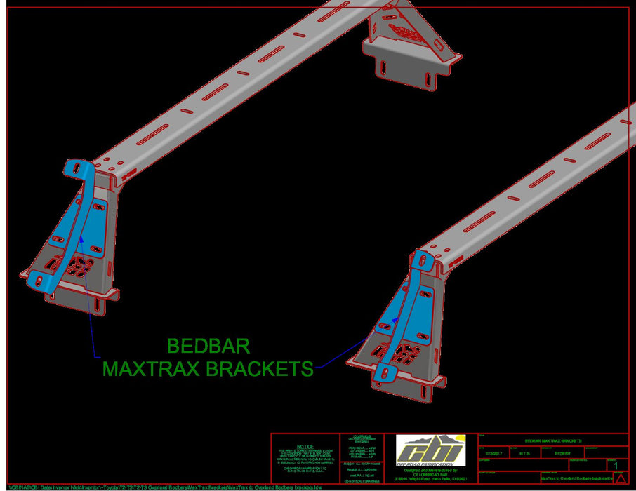 CBI Off Road Overland Bed Bar Maxtrax Mount