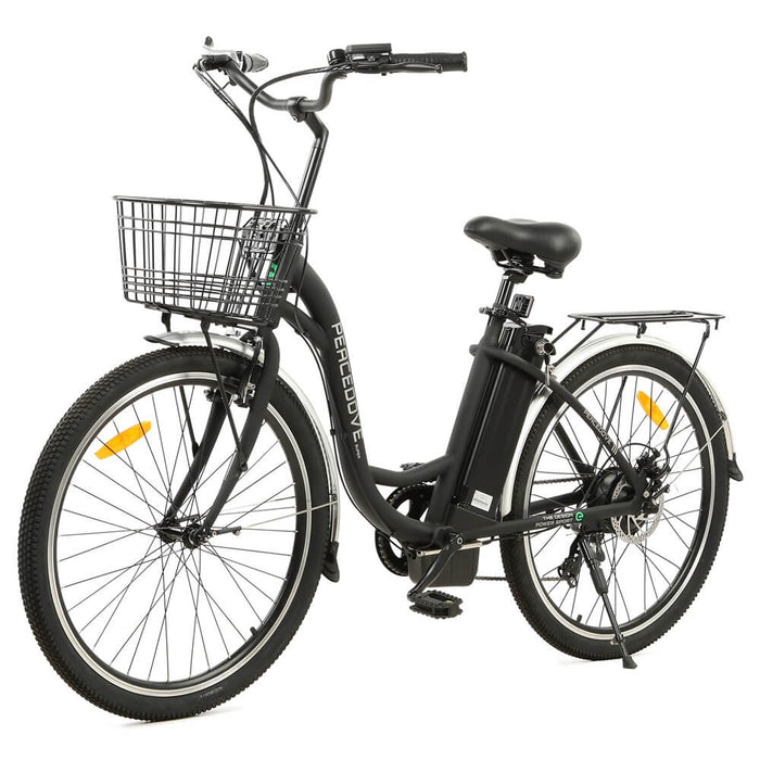 ECOTRIC BIKES 26" Peacedove Electric City Bike with Basket and Rear Rack