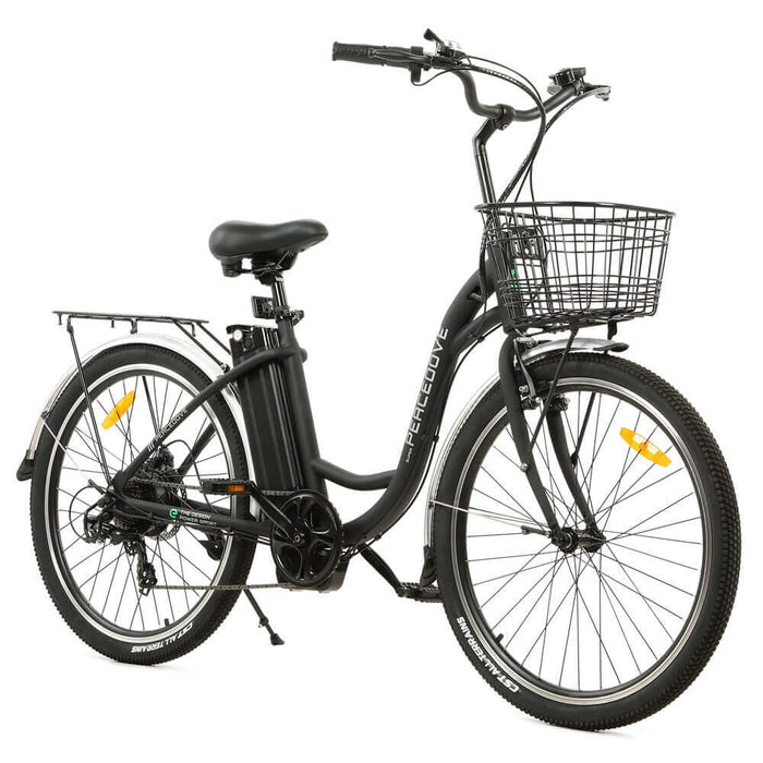 ECOTRIC BIKES 26" Peacedove Electric City Bike with Basket and Rear Rack