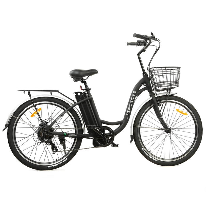 ECOTRIC BIKES 26" Peacedove Electric City Bike with Basket and Rear Rack