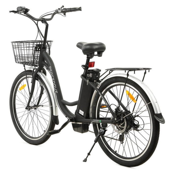 ECOTRIC BIKES 26" Peacedove Electric City Bike with Basket and Rear Rack