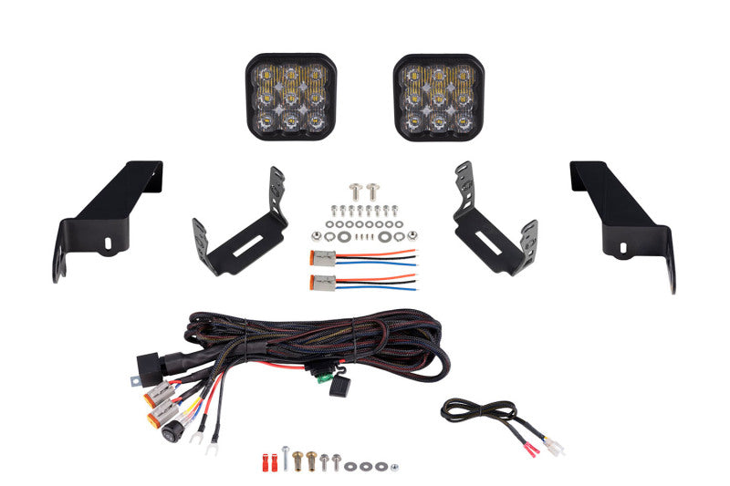 Diode Dynamics SS5 Bumper LED Pod Light Kit For 2018-2024 Jeep JL Wrangler