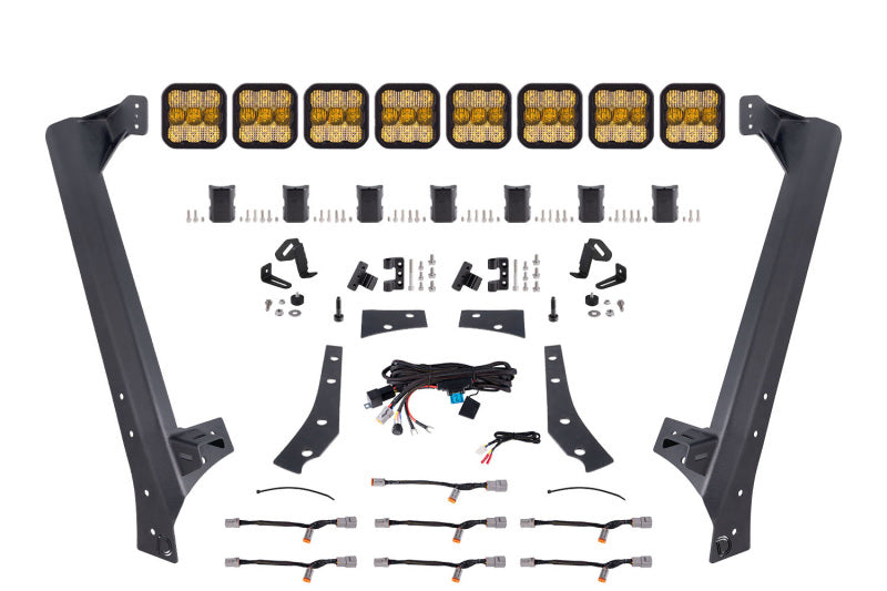 Diode Dynamics SS5 Windshield CrossLink Lightbar Kit For 2007-2018 Jeep JK Wrangler