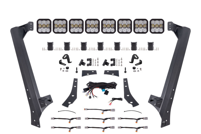 Diode Dynamics SS5 Windshield CrossLink Lightbar Kit For 2007-2018 Jeep JK Wrangler