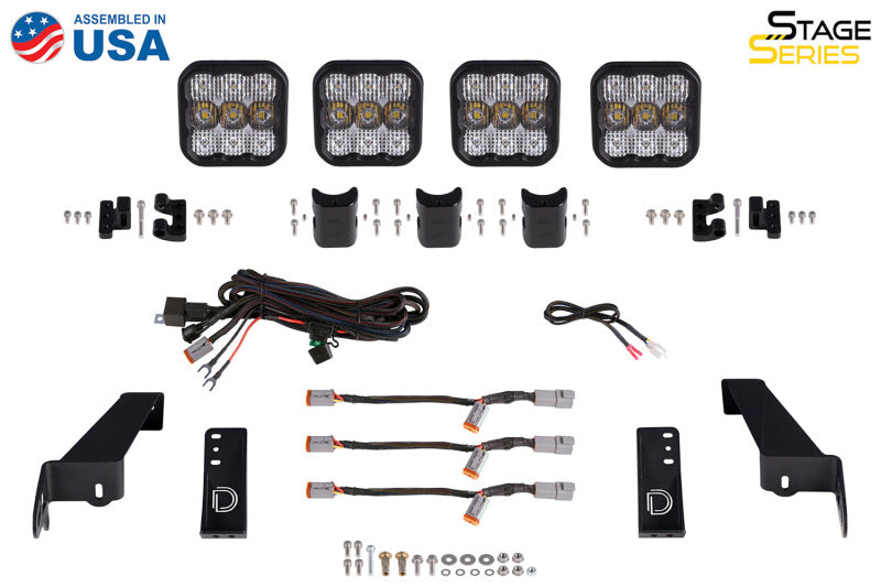 Diode Dynamics SS5 Grille CrossLink Lightbar Kit For 2018-2024 Jeep JL Wrangler