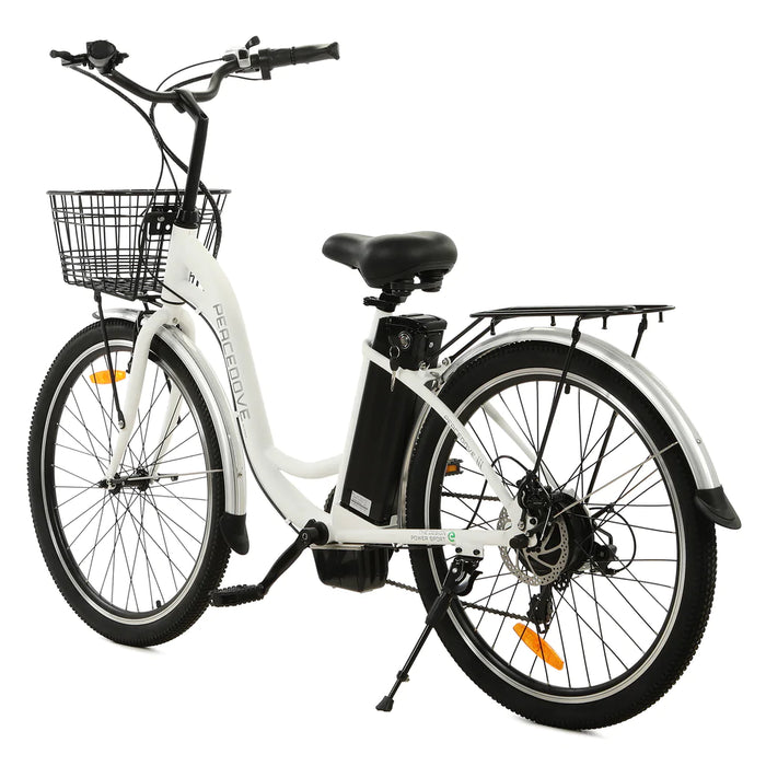 ECOTRIC BIKES 26" Peacedove Electric City Bike with Basket and Rear Rack