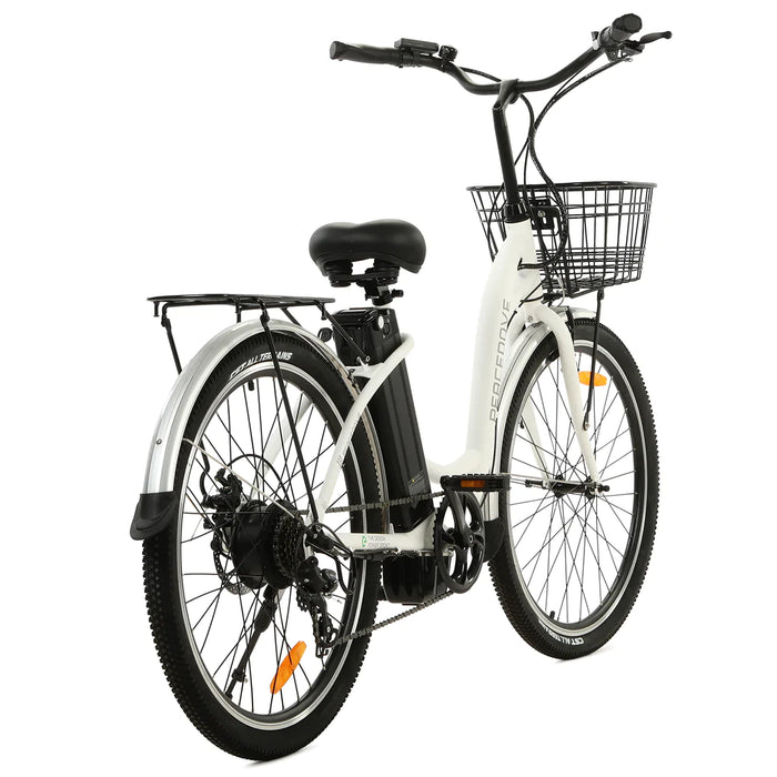 ECOTRIC BIKES 26" Peacedove Electric City Bike with Basket and Rear Rack