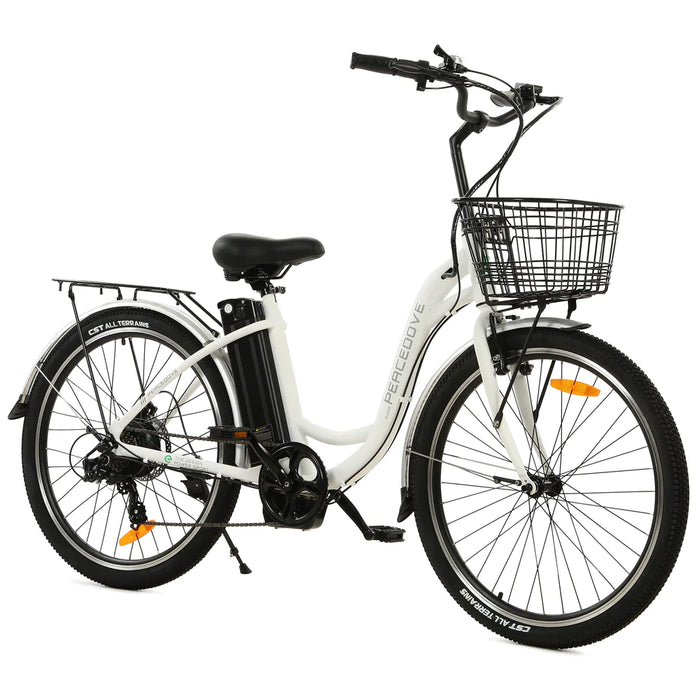 ECOTRIC BIKES 26" Peacedove Electric City Bike with Basket and Rear Rack