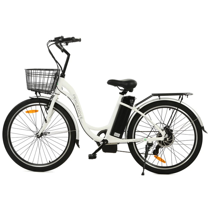 ECOTRIC BIKES 26" Peacedove Electric City Bike with Basket and Rear Rack