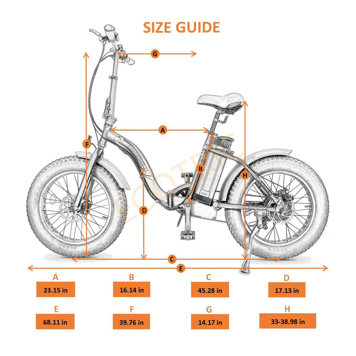 ECOTRIC BIKES UL Certified Dolphin 20" Portable and Folding Fat EBike