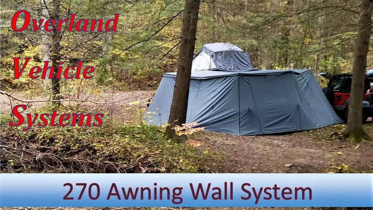 Overland Vehicle Systems Nomadic Awning 180 Side Wall Dark Gray With Storage Bag