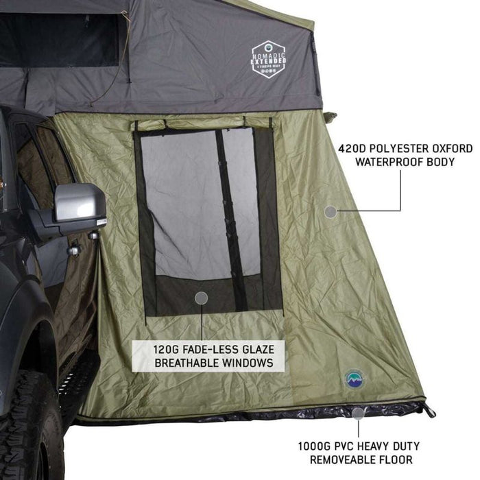 Overland Vehicle Systems HD Nomadic 4 Extended Roof Top Tent For 4 People