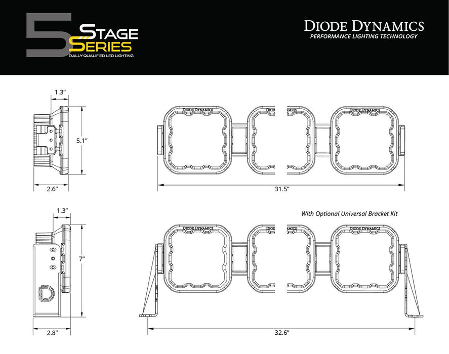 Diode Dynamics SS5 CrossLink 5-Pod LED Light Bar