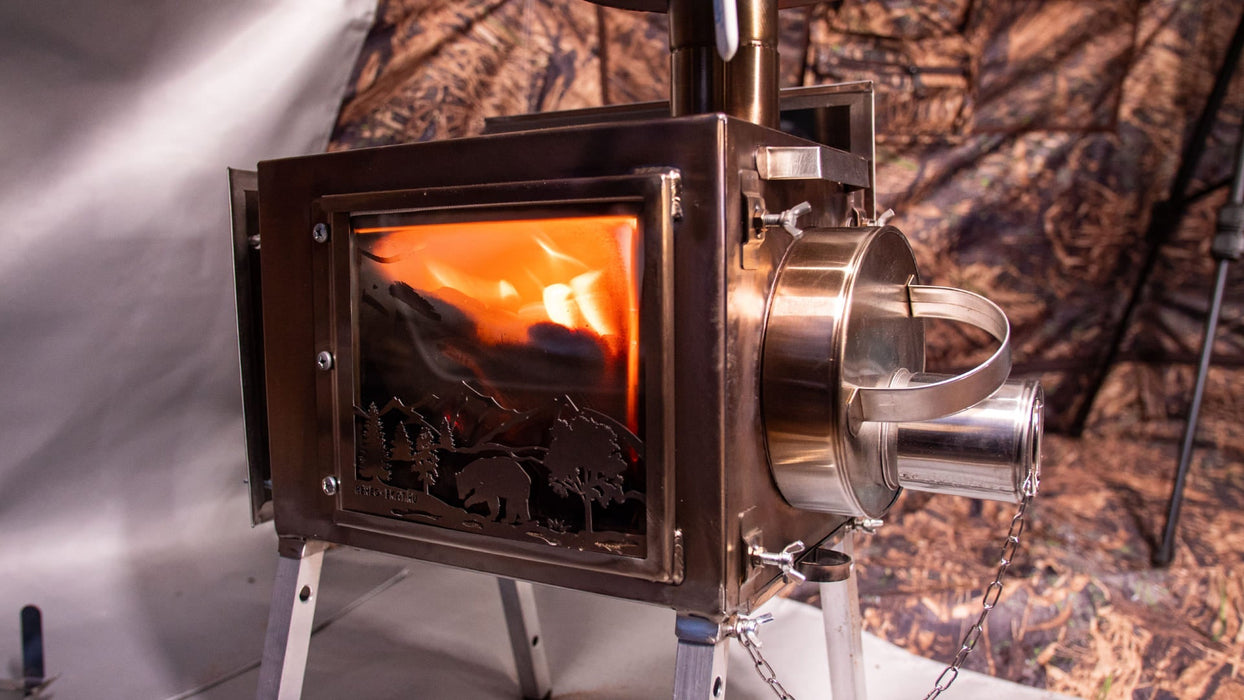 RBM Outdoors Caminus S Small Wood Stove with Fire-Resistant Glass